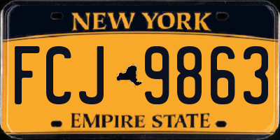 NY license plate FCJ9863