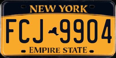 NY license plate FCJ9904
