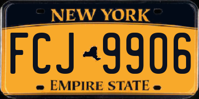 NY license plate FCJ9906