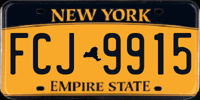 NY license plate FCJ9915