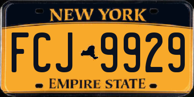 NY license plate FCJ9929