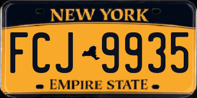 NY license plate FCJ9935