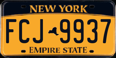 NY license plate FCJ9937