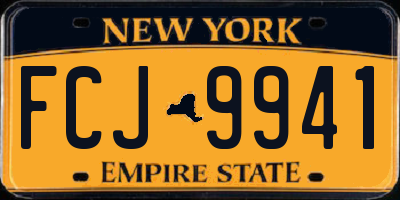 NY license plate FCJ9941