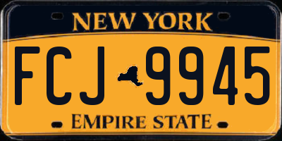 NY license plate FCJ9945