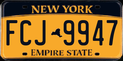NY license plate FCJ9947