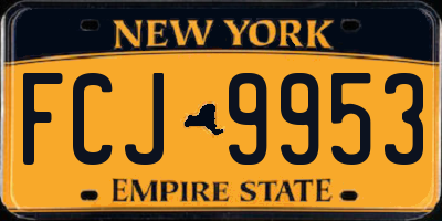 NY license plate FCJ9953