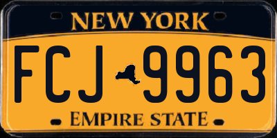 NY license plate FCJ9963