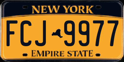 NY license plate FCJ9977