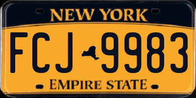 NY license plate FCJ9983