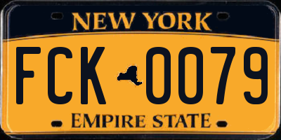 NY license plate FCK0079
