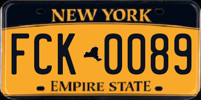 NY license plate FCK0089