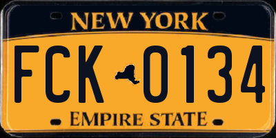 NY license plate FCK0134