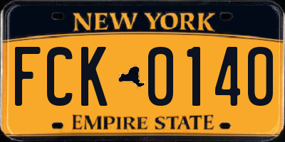 NY license plate FCK0140