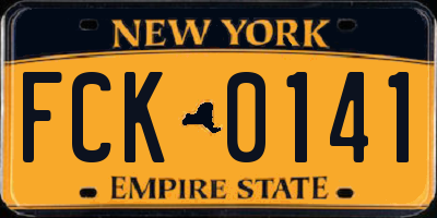 NY license plate FCK0141