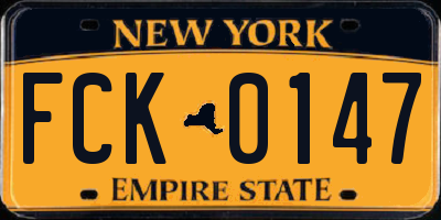 NY license plate FCK0147