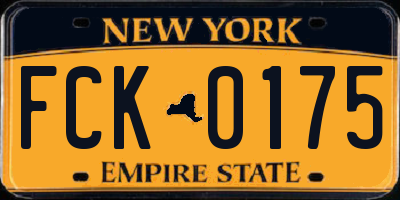 NY license plate FCK0175