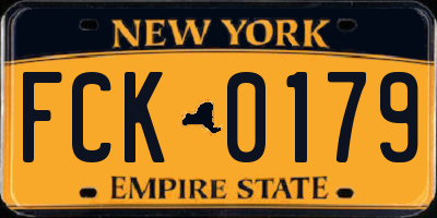NY license plate FCK0179