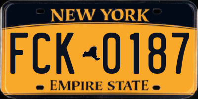 NY license plate FCK0187