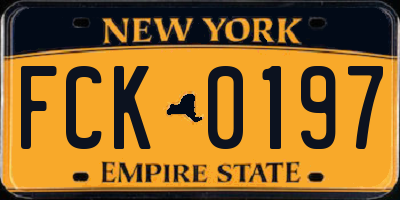 NY license plate FCK0197