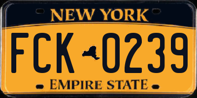 NY license plate FCK0239