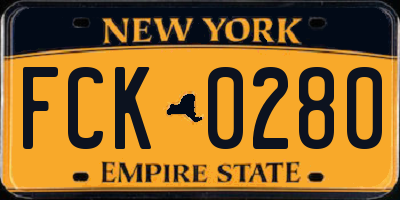 NY license plate FCK0280