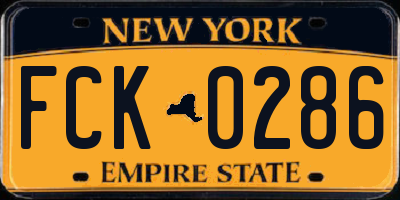 NY license plate FCK0286