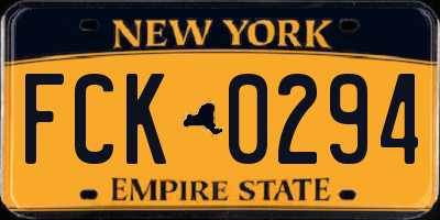 NY license plate FCK0294