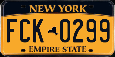 NY license plate FCK0299