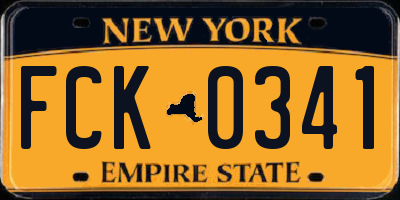 NY license plate FCK0341