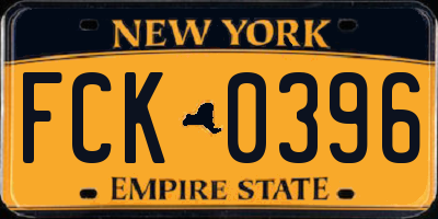 NY license plate FCK0396