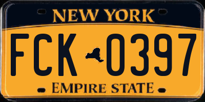 NY license plate FCK0397