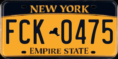 NY license plate FCK0475