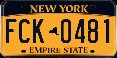NY license plate FCK0481