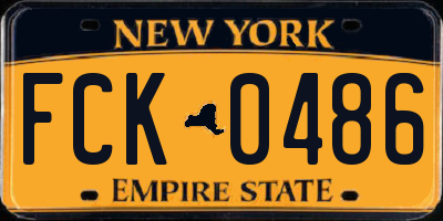 NY license plate FCK0486