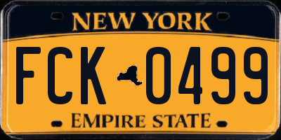 NY license plate FCK0499