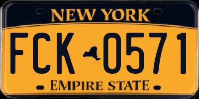 NY license plate FCK0571