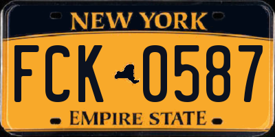 NY license plate FCK0587