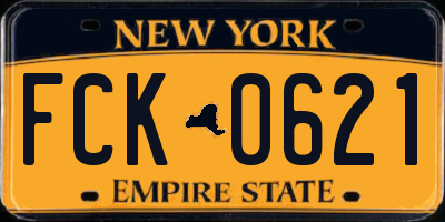 NY license plate FCK0621