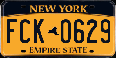 NY license plate FCK0629