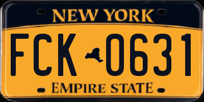 NY license plate FCK0631