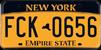 NY license plate FCK0656