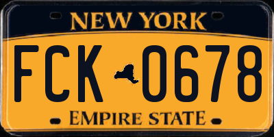 NY license plate FCK0678