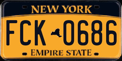 NY license plate FCK0686