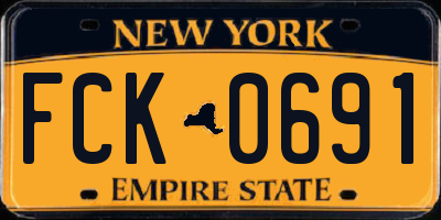 NY license plate FCK0691
