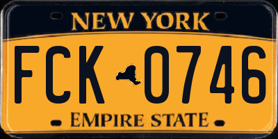 NY license plate FCK0746