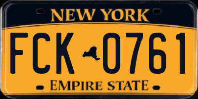 NY license plate FCK0761