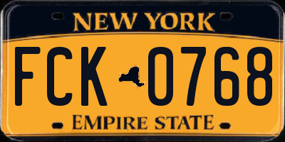 NY license plate FCK0768