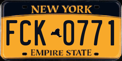 NY license plate FCK0771