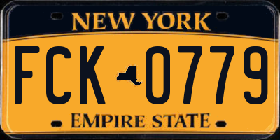 NY license plate FCK0779